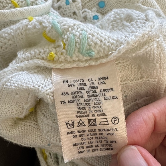 Anthropologie Moth Lazuli Dusted Cardigan Embroidered & Beaded - Picture 11 of 11